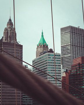 New York City view from the Brooklyn Bridge by Mick van Hesteren
