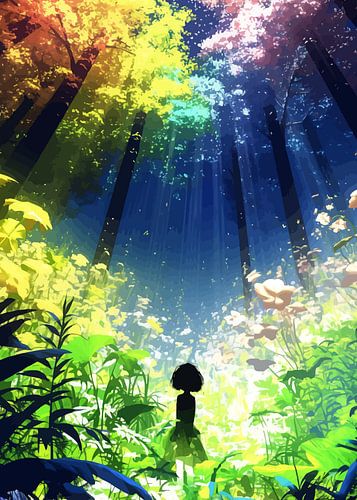 Meisje en prachtig bos