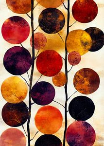 Abstraction modern painting shapes and colors