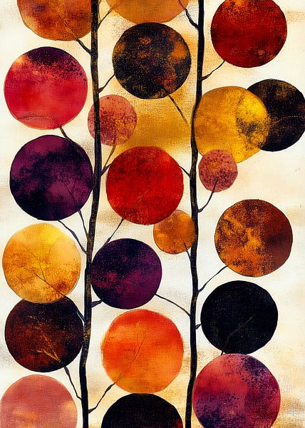 Abstractie modern schilderij vormen en kleuren van JBJart Justyna Jaszke