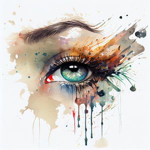 Watercolor Woman Eye #4 by Chromatic Fusion Studio