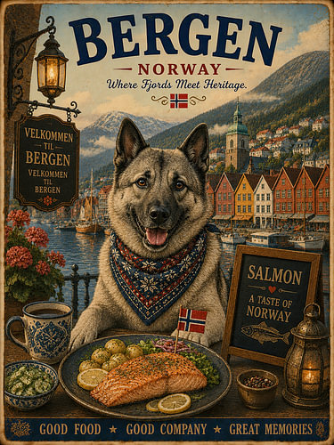 Noorse elandhond in Bergen