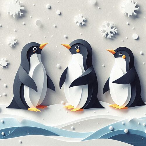 Kleinfamilie im Winter