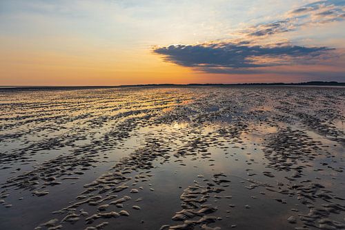 Zonsopgang in de Waddenzee op het eiland Amrum
