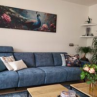 Klantfoto: Pauw stilleven panorama kunst van Digitale Schilderijen, als artframe