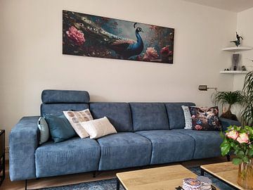 Klantfoto: Pauw stilleven panorama kunst van Digitale Schilderijen