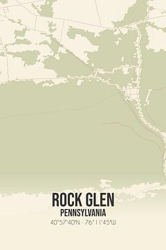 Vintage landkaart van Rock Glen (Pennsylvania), USA. van MijnStadsPoster