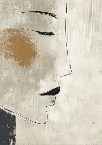 Minimalistisch vrouwenportret, abstract