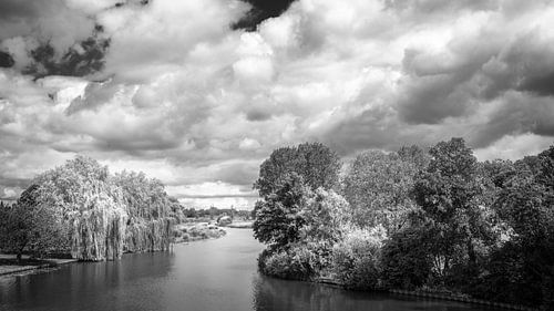 Asperen du Zuiderlingedijk en noir et blanc