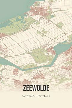 Vintage landkaart van Zeewolde (Flevoland) van Rezona