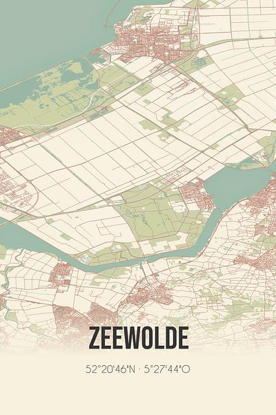 Carte ancienne de Zeewolde (Flevoland) par Affiches de lieux