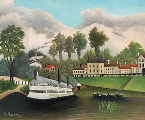 Wasplaats Pont de Charenton, Henri Rousseau (ca. 1895) van Atelier Liesjes