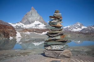 Matterhorn avec homme de pierre sur Menno Boermans