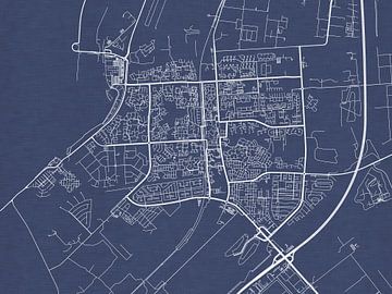 Kaart van Lelystad in Royaal Blauw van Map Art Studio
