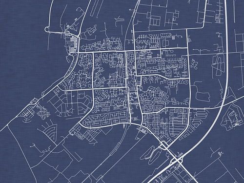 Kaart van Lelystad in Royaal Blauw