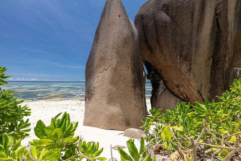 Strand auf der Seychellen Insel La Digue von Reiner Conrad