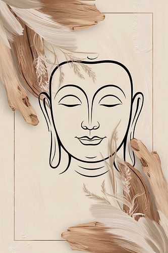 Serene Boeddha met natuurlijke details