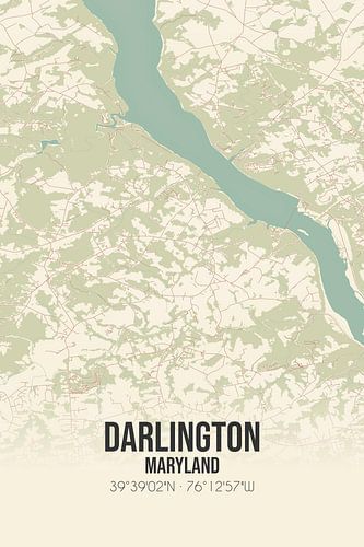 Alte Karte von Darlington (Maryland), USA.