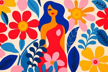 Flower Power Woman 1 van Caroline Guerain
