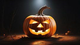 Halloween pompoen met gelaatstrekken