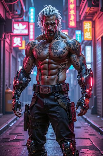 NEON FIGHTER - De exotische krijger van de cyberpunkstad