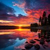 Farbenspiel am See bei Sonnenuntergang von drdigitaldesign