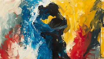 Passionate embrace abstract expressionism panorama by TheXclusive Art