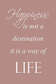 Happiness – Positieve Quote in Oudroze van Sandra Hazes