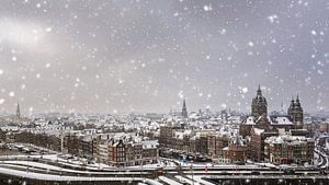 Sneeuwval over Amsterdam
