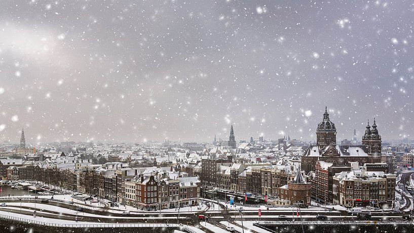 Snowfall over Amsterdam by Tom Elst