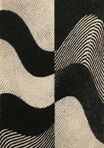 Abstracte monochrome golfcompositie