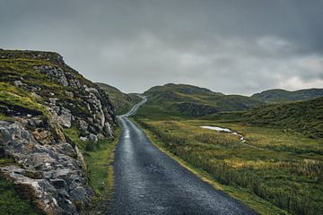 Painting Look - Lonely Irish Country Road van Martin Diebel