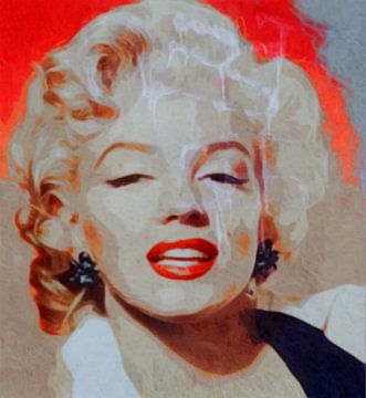 Marilyn Monroe - Orange Beige Vintage Beat  van Felix von Altersheim
