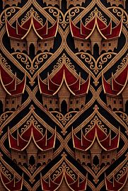 Minangkabau Rumah Gadang – durchgehendes Muster von Vínculae