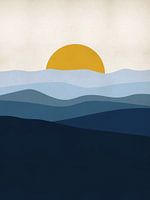 Blue Landscape with Sun