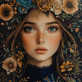 Young Woman Portrait by Eye catching paintings