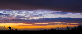 Dutch Winter Windmill Sundown