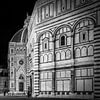 FLORENCE Saint Mary of the Flowers & Baptistery in the evening | Monochrome by Melanie Viola