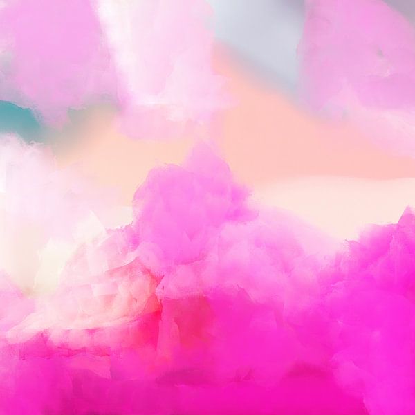 Abstrait dans des tons rose vif et pastel par Studio Allee