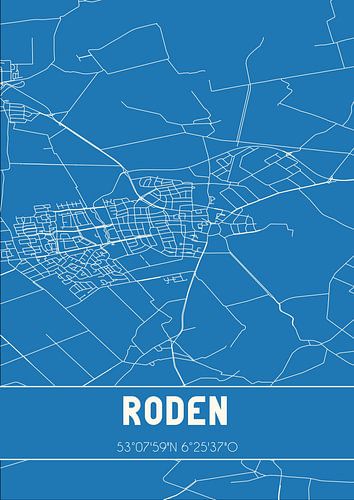 Blaupause | Karte | Roden (Drenthe)