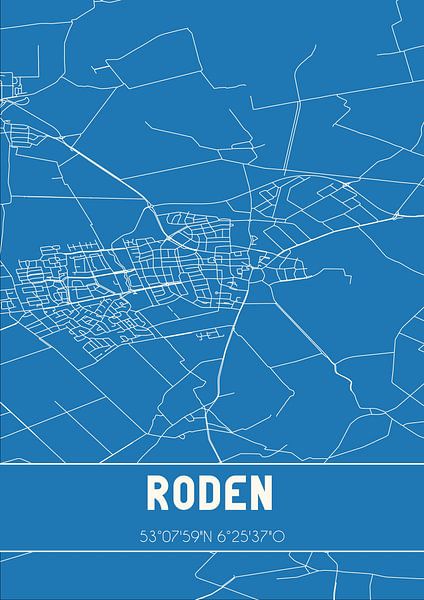 Blueprint | Map | Roden (Drenthe) by Prints of Place