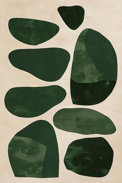 Strukturierte Formen in Grün von Poster Art Shop