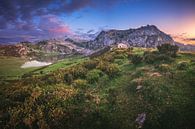 Asturias bergmeer in het avondlicht van Jean Claude Castor thumbnail