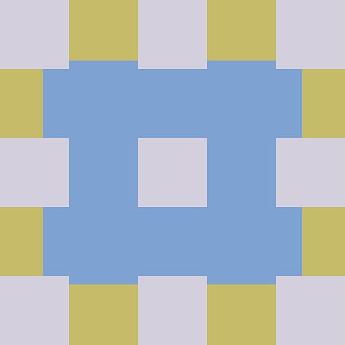 Abstract geometrisch patroon in lichtblauw, wit en olijfgroen