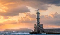 Lighthouse at sunset van Wim van D thumbnail