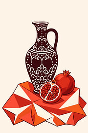 Can be made with pomegranates, graphic still life by Studio Pronk.