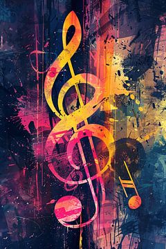 Abstract G-key in Colourful chaos by Imperial Art House