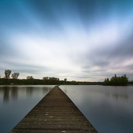 Uitzicht van een brug/steiger over een plas van Rouzbeh Tahmassian