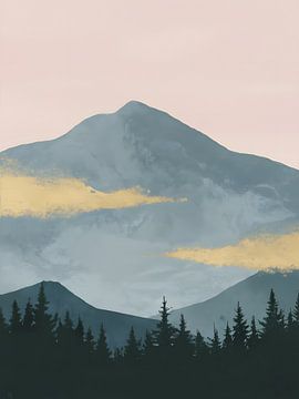 Golden mist over the mountains by Victor Weijers