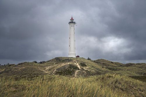 De vuurtoren van Lyngvig in Jutland, Denemarken